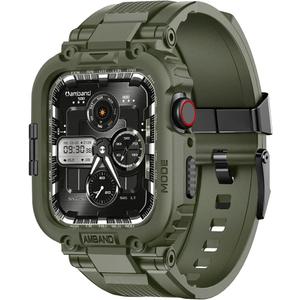 amBand Bands Compatible with Apple Watch 9/8/7 45mm, M1 Sport Series Rugged Case Protective Cover for iWatch 6/SE (3/2/1)/5/4/3 44mm Men Green