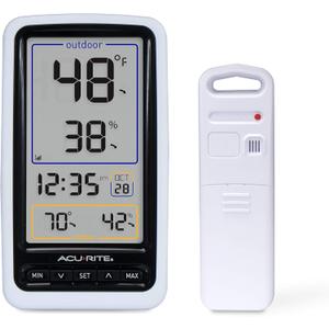 AcuRite 01136M Wireless Thermometer with Indoor/Outdoor Temperature and Humidity, White (Single)