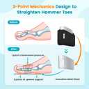 Hammer Toe Straightener Corrector Splint Brace for Women fit 2nd 3rd and 4th Toes - (M-Black) - 1 Pair