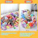 HOMBYS Clear Animal Bean Bag Chair Cover Stuffed Animal Storage for Kids Extra Large Waterparoof Stuffable Zipper Bean Bag for Children Storage & Organizing Plush Toys, Easy to Clean