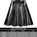 Sintege Halloween Alien Headband and Metallic Flared Pleated Skater Skirt for Halloween Costumes Supplies (Black, L)