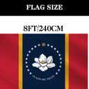 Double Sided New Mississippi Republic Sates Flag 5x8 FT Outdoor- UV Fade Resistant 3Ply Missippi MS Flags Canvas Header with 3 Brass Grommets Easy to Rising