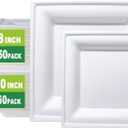GreenWorks 8 inch and 10 inch Compostable Plates (each 50 Count), 100 Count Bagasse and Bamboo Fiber Disposable Paper Plates
