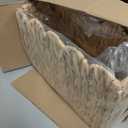 Scalloped Edge Magazine Basket Water Hyacinth Floor Magazine Holder Basket, Wicker Magazine Rack for Office & Waiting Room, Magazine File Holder for Mail, Newspapers, Books