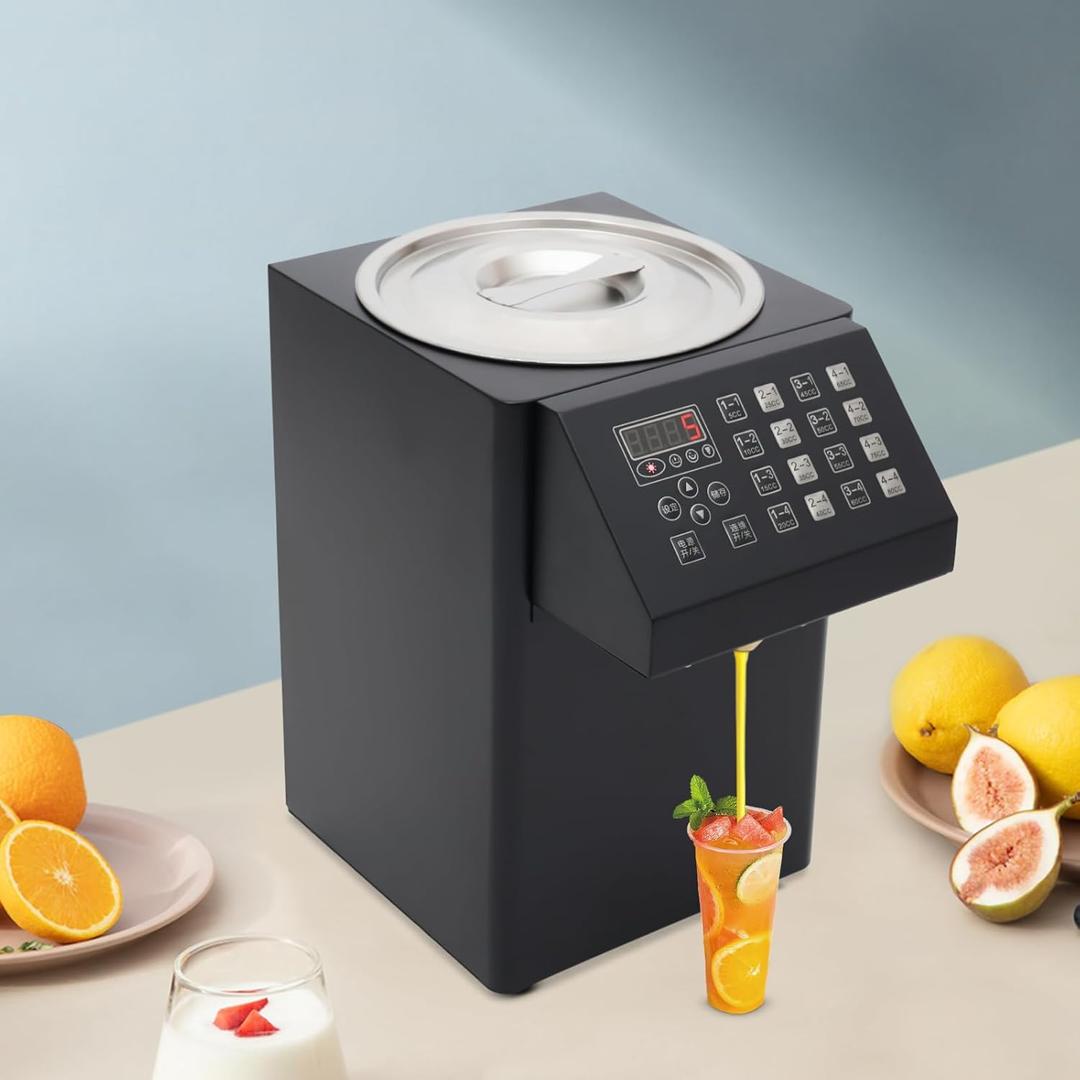 Automatic Fructose Dispenser 8L (2.11 Gal) Commercial Fructose Quantitative Machine 110V 200W Electric Fructose Sugar Syrup Quantitative Machine for Drink Maker (Black)