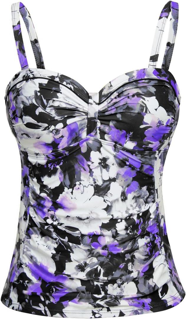 Women's Underwire Tummy Control Swimsuit Top with Push Up - No Bottom Included (Large)