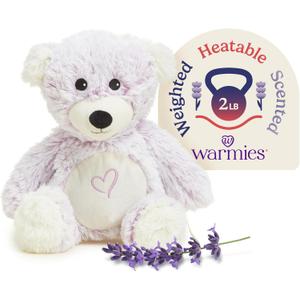 warmies Microwavable & Weighted Stuffed Animals, Love Bear - Heated Stuffed Animal Plushie for Warmth & Comfort - Cute Soft Plush Toys for Adults & Children (Boys, Girls, Babies & Toddlers)