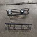 Suction Cup Shower Caddy Bathroom Caddies Storage Combo Organizer, No Damage Suction Cup, Rustproof Wire Basket for Kitchen Bathroom, Black, Pack of 2 (13"x5", 12"x4.5")