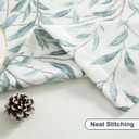 Leeva Farmhouse Leaves Print Semi-Blackout Curtains Valances - Rod Pocket Valance for Kitchen, Laundry, Bedroom & Living Room, 52 x 18 Inch, Blue, One Panel