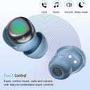 Sleep Earbuds Bluetooth 5.4 in Ear Light-Weight Headphones, Mini Sleep Headphones Small Design for Side Sleepers, 47H Playtime with Charging Case, Clear Calls Earphones, Haze Blue