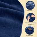 Rocking Chair Cushion - Chenille Fabric, High-Density Sponge, Durable Comfort Non-Slip Bottom Tufted Seat Pads with Ties, ChenilleDark Blue, 44x19x4 inch