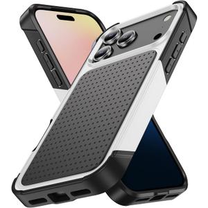 Compatible for iPhone 17 Pro Max Case 2025 6.9" Slim Matte TPU + PC Protective Shockproof Anti-Scratch Plastic Hard Cover Millitary-Grade for iPhone 17 Pro Max Phone Case White Black