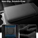 Wigoo Tesla New Model Y Juniper & Model 3 Highland Nappa Leather Center Console Armrest Cover [Anti-Scratch, Cushioned, No Logo ] Lid Cover Model 3 (2024~2026)/New Model Y Juniper Accessories, Black
