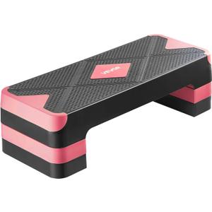 VEVOR Aerobic Exercise Step Platform, 28-Inch Workout Aerobic Stepper, Height Adjustable Fitness Training Step Deck Trainer with 4 Risers, Non-Slip Surface Bench for Home Gym Cardio Strength