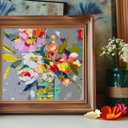 CSZPPQAF Paint by Numbers Kit for Adults Beginner, Flower Paint by Number Kits on Canvas, DIY Easy Acrylic Watercolor Wildflower Oil Painting by Numbers for Home Wall Decor 16X16inch