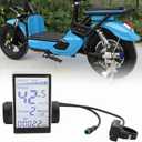 Electric Bike LCD Display, 5 Pin Universal E Scooter M5 Panel Meter Screen with Connector, E Bike Display Meter Control Panel Screen, 24V 36V 48V 60V, for 31.8 22.2mm Electric Bikes