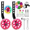 Bike Training Wheels for Kids Mute Flash Pink Bicycle Training Wheels for 12 14 16 18 20 inch Bike Training Wheels for Single Speed Bicycle（Pink）