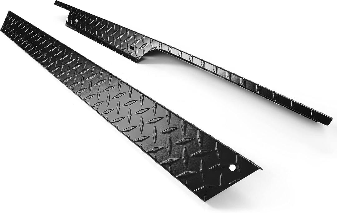 HECASA Rocker Panel Set Compatible with 1994-2013 EZGO TXT Golf Cart Full Powder Coated Diamond Plate Left + Right Black Aluminium