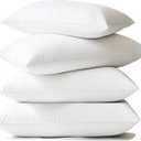 Waterproof Pillow Protectors Queen 20x28 Inches 4 Pack with Zipper Dust Proof Moisture Proof Sweat Proof Pillow Case Cover Protector Soft Cozy White
