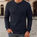 NITAGUT Men's Henley Shirts Long Sleeve Button T-Shirt Fashion Casual Pullover Shirt (M)