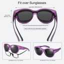 Polarized Fit Over Sunglasses for Women Men Stylish Cat Eye Wear Over Sun Glasses UV Protection (Purple)