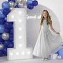 JoyMuse 4FT Marquee Numbers 1, Large Light Up Numbers 1 for 1st 10th 30th 50th Birthday Decorations Cool White Light Number 1 for Anniversary Birthday Party Decor