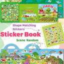 2 x 3 Pack Reusable Sticker Book for Toddlers 2-4 Years, Toddler Sticker Book for Kids, Toddler Activities Crafts Preschool Learning Travel Toys Birthday Gifts for Boys Girls Ages 1-3, 2-4, 3-5