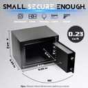 Small Safe Box for Money, 0.23 Cu Ft Mini Kids Safes Security Safety Lock Box for Home Dorm Use, Hidden Wall Personal Money Safe with Keys & Code for Cash Jewelry Gun Office Hotel (Black)
