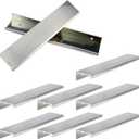Mcredy Hidden Tab Pull Handles,8 PCS 7.9 Inch Overall Length Brushed Nickel Finger Edge Pulls Concealed Tab Pulls Kitchen Cabinet Drawers Pulls,6.3 Inch Center to Center