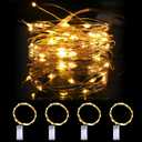 Mandiq 4 Pack Fairy Lights Battery Operated, String Lights 10ft 30 LEDs, Flashing and Constant Light Mode, Warm White