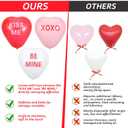 2 x 30 Pcs 12 Inch Valentine's Day Inflatable Heart Outdoor Decorations with Romantic Love Quotes, Reusable Latex Balloons for Yard Decors Wedding Anniversary Party