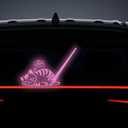 2 x Cute Cat Rear Wiper Sticker, High Reflective Funny Cat Dreaming Fish Sticker Cat Waving Tail Decal Reflective Stickers Car Rear Window Decoration Windshield Vinyl Sticker (Purple)