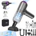 MECO ELEVERDE Handheld Vacuum Cordless, Car Vacuum Cleaner 18000Pa Powerful Suction, 3 Gear Mini Vacuum Cleaner 4 in 1 Compressed Air Duster, LED Light Portable Vacuum for Car Home Cleaning, Purple