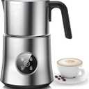 Milk Frother and Steamer, Large Capacity & Detachable Electric Milk Frother, Automatic Warm and Cold Foam Maker, Hot Chocolate Maker, Stainless Steel Jug, 30.44Oz./900ML (Silver)