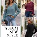 3 Pcs Women V Neck Sweater Winter Long Sleeve Shirts Lightweight Tunic Sweaters for Women 2026