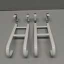 FYY Over The Door Hooks - 2 Pack Heavy Duty Dual-Hook Organizer Hanger with Non-Slip Rubber for Towels, Clothes, Hats & Bags Use in Bathroom, Bedroom, Kitchen - Fits Interior Doors Up to 1.6" White