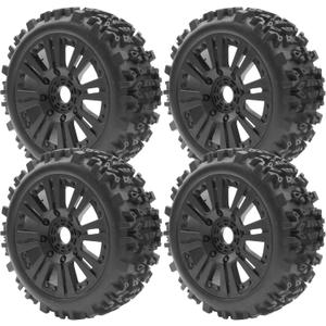 1/8 RC Buggy Tires 17mm Hex Wheels Rims & Rubber Tires Compatible with Arrma Typhon 6S 3S Talion 6S Team Losi HPI 1/8 RC Car 4PCS