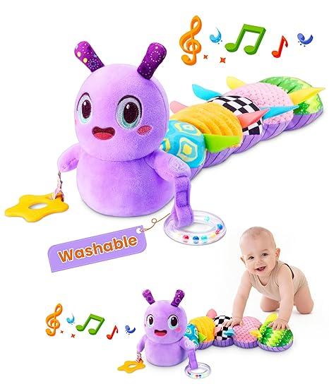Baby Toys 06 Months, Washable Baby Musical Caterpillar Toys with 10 Kid's Song,Rattles,BabyTeething Toys,Suitable for 06, 612 Months Infant Tummy Time Toy,Newborn Baby Boy&Gril Scensory Gifts