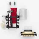 TONLEA Soap Holder, Wall Mount Soap Dish Toothbrush Holder for Bathroom, Stainless Steel Toothbrush Organizer for Toothpaste, Shaver, Comb Black