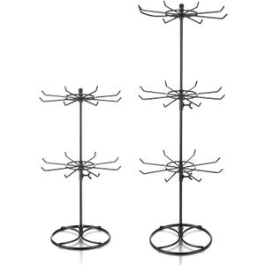 Tandefio 2 Pcs Rotating Display Stands 2 Tier and 3 Tier Metal Retail Rack Spinning Holder for Jewelry Bracelet Earring Keychain Display Vendor Events Supplies