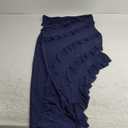 PRETTYGARDEN Summer Wedding Guest Dresses for Women 2025 Strapless Tube Ruffle Elegant Dinner Cocktail Long Dress, Navy Blue, L