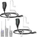 BAOFENG Walkie Talkies Earpiece with Mic 2 Pin Radio Headset Acoustic Tube for Walkie Talkie UV-5R Mini BF-888S UV-5R BF-F8HP PRO AR-5RM K5PLUS UV-32 DM-32 Two Way Radio Earpiece 2 Pack