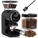 Ollygrin Conical Burr Coffee Grinder Electric, Compact Coffee Grinder for Home Use,Burr Mill Grinder with 30 Precise Grinding Sizes, Touch Panel, Removable Burr & Coffee Container, 2-12 Cups