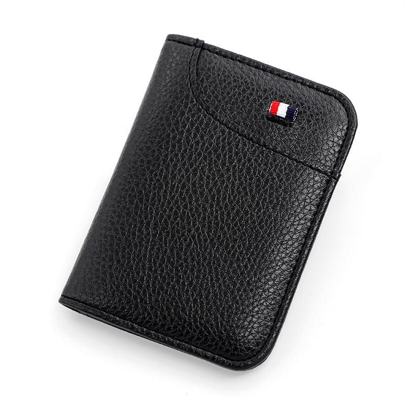 Men's Thin Portable Multiple Card Slots Large-Capacity Protective Cover Card Holder Wallet (Black)