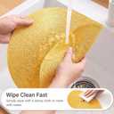 FunWheat Round Braided Placemats Set of 8 Place Mats for Dining Table Woven Washable Non-Slip Table Mats 15 Inch(Yellow,8pcs)