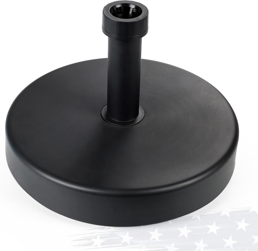 FRUITEAM Fillable Patio Umbrella Base, Round Weight Base Stand, Easy Assembly, 40lbs Weight Capacity Fit Well for Patio Umbrella, Pole Holder for Outdoor, Lawn, Black