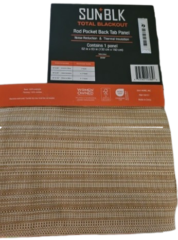 SUNBLK TOTAL BLACKOUT Contains 1 panel 52 in x 63 in Beige