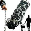 Dog Leash Metal Leashes Chain Rope with Pet Collar Training Walking Leads Heavy Duty Anti Bite 360 Hook for Medium and Large Dogs (Large)