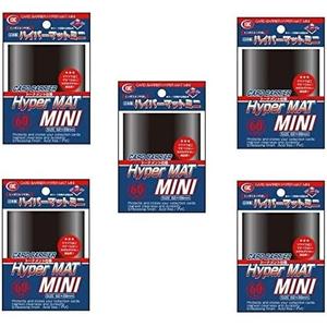 KMC [Black] Card Barrier Hyper Mat Mini Sleeves 60pcs  5 Sets (5 Packs/Total 300 Sheets) from Japan
