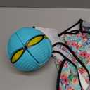 Doggy Disc Ball for Medium Large Dogs, Portable Interactive Flying Saucer Ball Stomp UFO Magic Balls, Decompression Pop Up Dog Toys Balls for Outdoor Sports Gifts (Blue-Green)